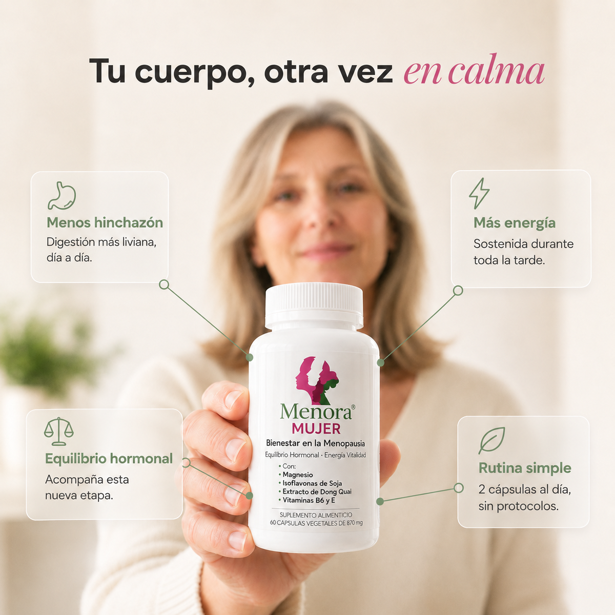 Menora® Mujer - Alivio de hinchazón en la menopausia
